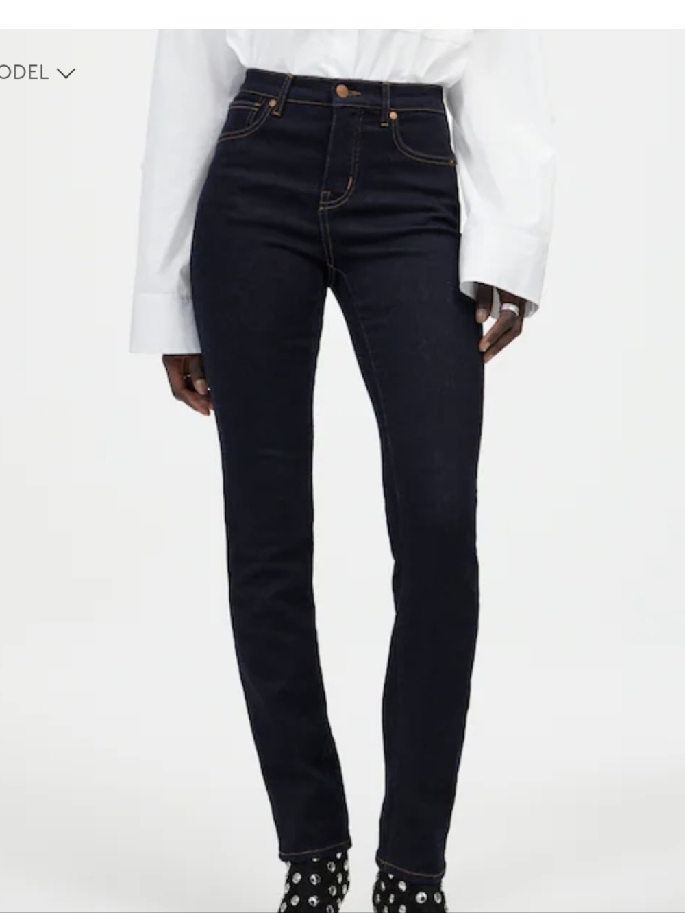 NWOT Madewell Women's Straight Leg Stovepipe Jeans in Dark Indigo Size 26